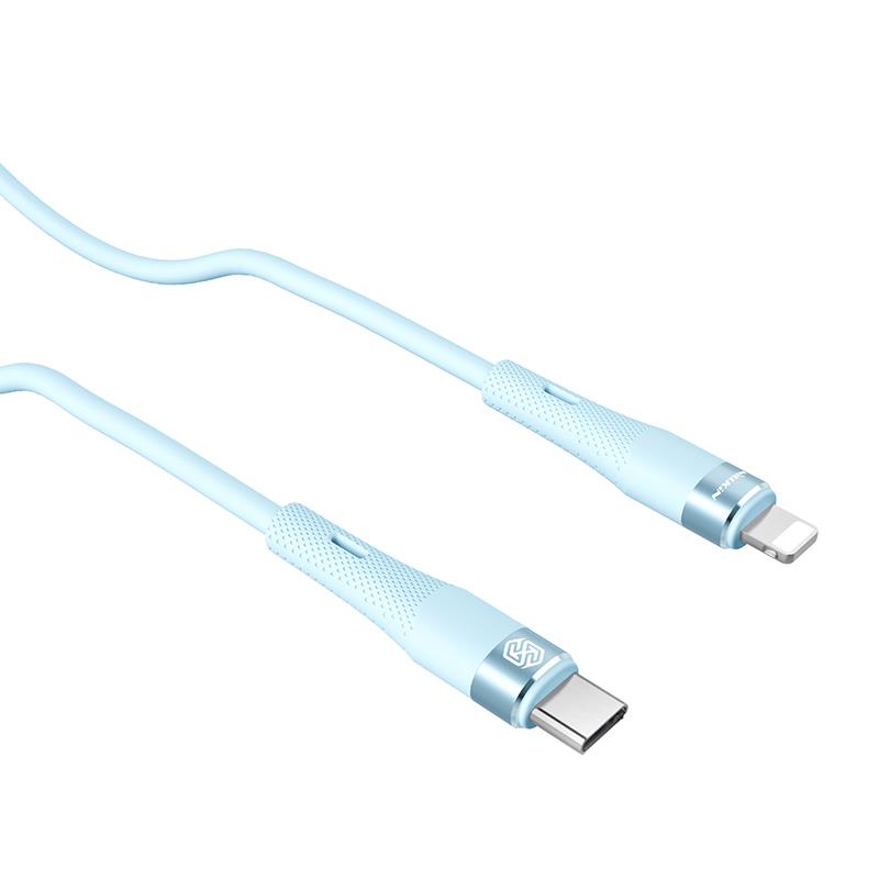 NILLKIN DATA CABLE FLOWSPEED SILICON TYPE C-LIGHTNING PD 27W, BLUE / NIEBIESK / 3