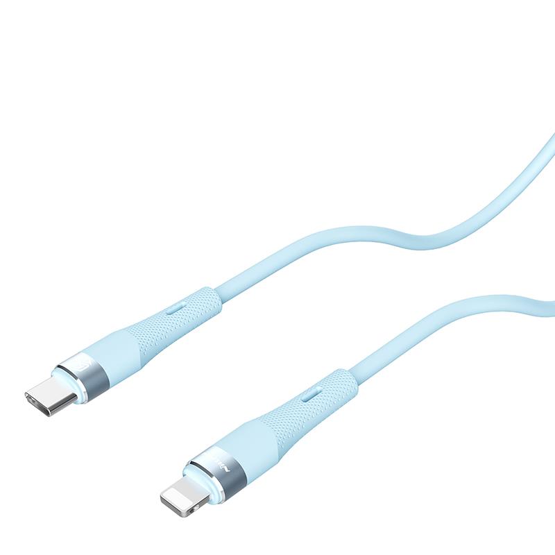 NILLKIN DATA CABLE FLOWSPEED SILICON TYPE C-LIGHTNING PD 27W, BLUE / NIEBIESK / 4