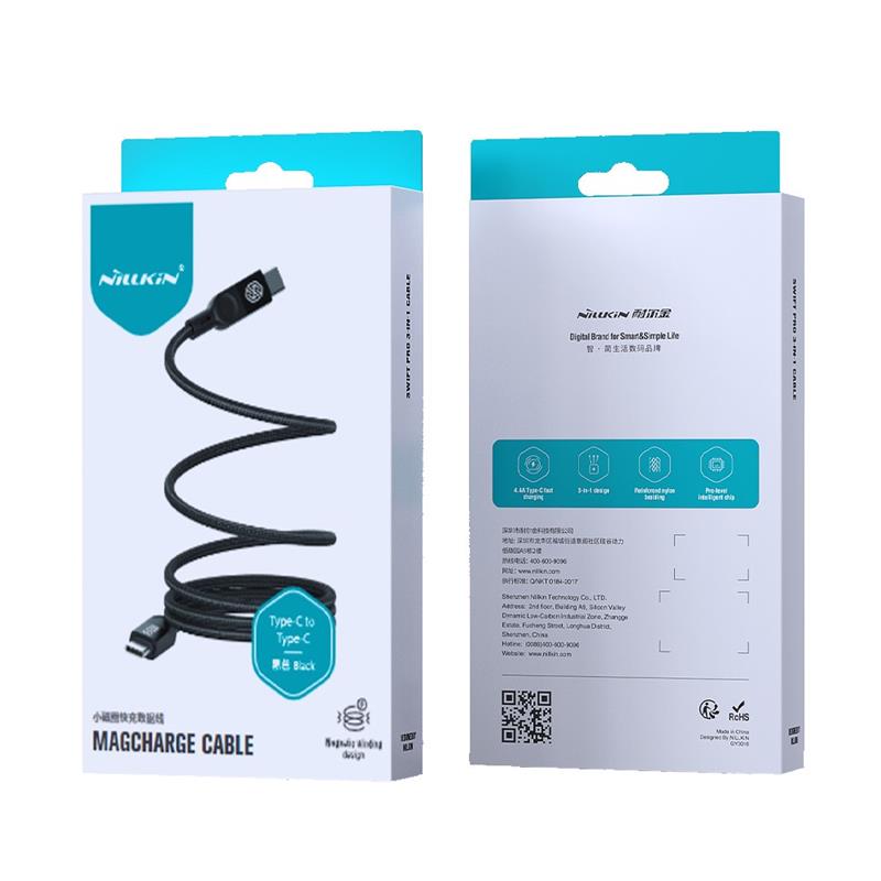 NILLKIN DATA CABLE MAGCHARGE TYPE C-TYPE C PD 100W, BLACK / CZARNY / 4