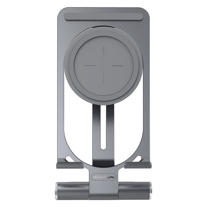 NILLKIN POWER HOLD MINI STAND 15W FAST WIRELESS CHARGER, GRAY / SZARY / 3