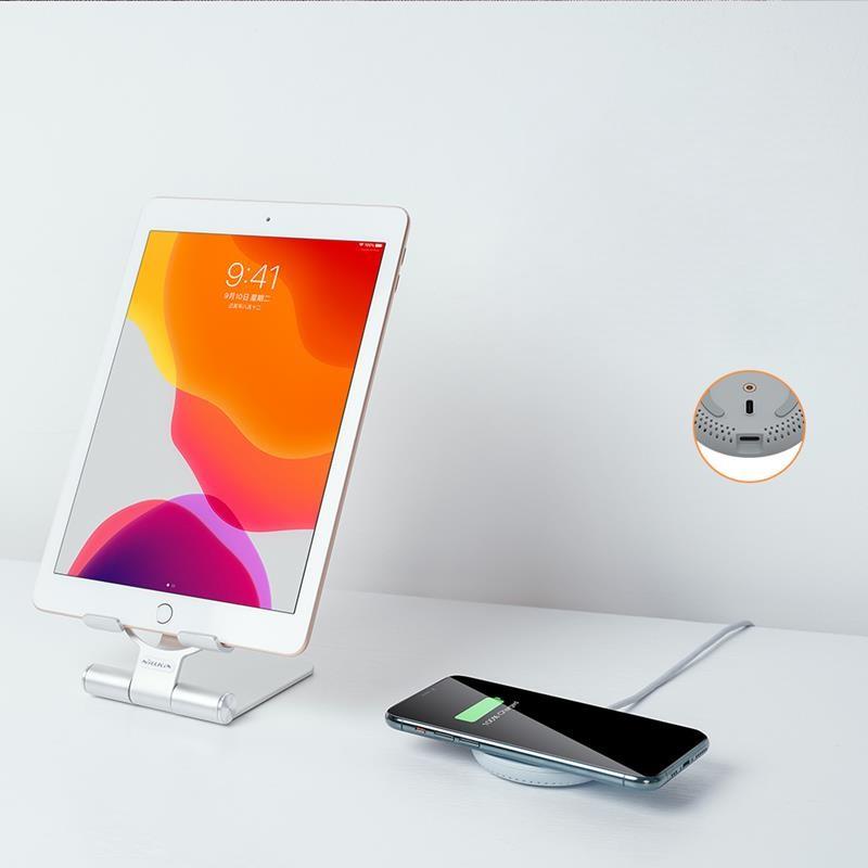 NILLKIN POWER HOLD MINI STAND 15W FAST WIRELESS CHARGING, SILVER / SREBRNY / 5