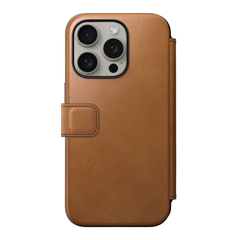 Nomad Modern Leather Folio Pokrowiec br�zowe Apple iPhone 15 Pro
