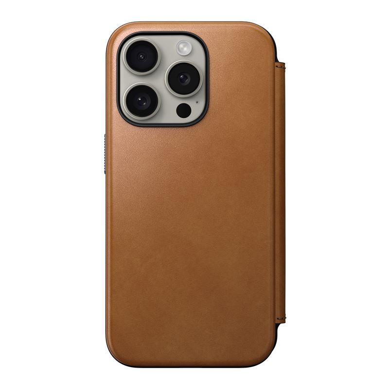 Nomad Modern Leather Folio Pokrowiec br�zowe Apple iPhone 15 Pro / 3