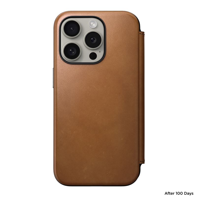 Nomad Modern Leather Folio Pokrowiec br�zowe Apple iPhone 15 Pro / 4