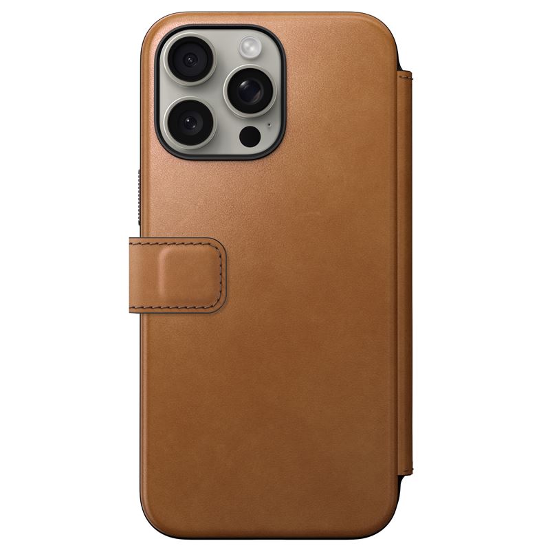 Nomad Modern Leather Folio Pokrowiec br�zowe Apple iPhone 15 Pro Max
