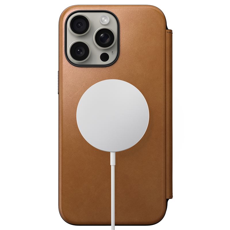 Nomad Modern Leather Folio Pokrowiec br�zowe Apple iPhone 15 Pro Max / 5