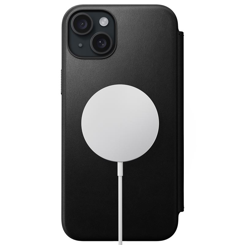 Nomad Modern Leather Folio Pokrowiec czarny Apple iPhone 15 Plus / 5