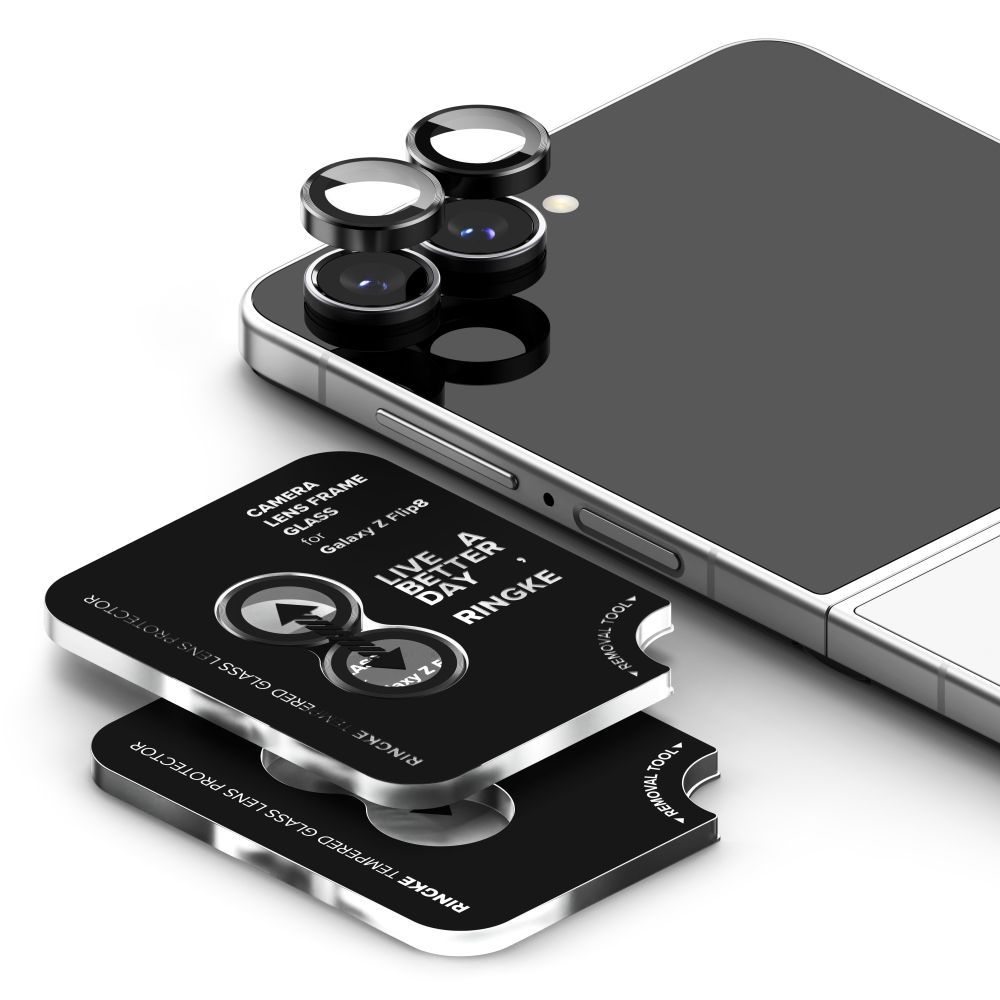 Os�ona Aparatu Ringke Camera Frame 2-pack czarne Samsung Galaxy Z Flip 8 / 3