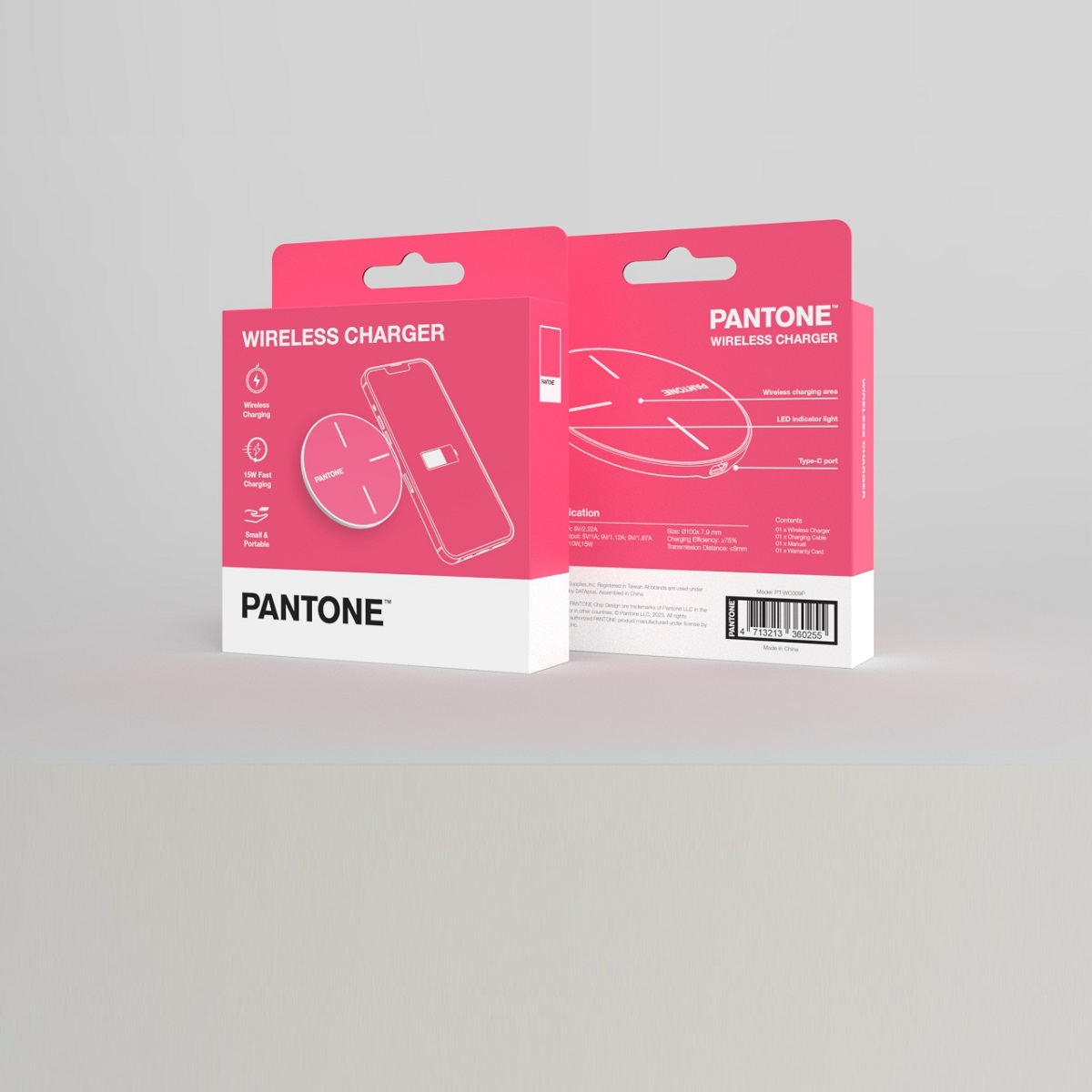 PANTONE adowarka indukcyjna 15W PT-WC009 Pink 184C / 3
