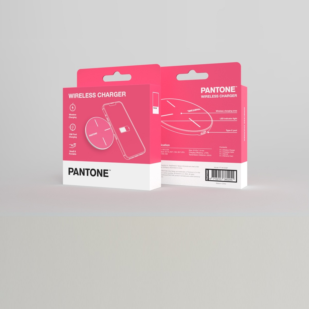 PANTONE �adowarka indukcyjna 15W PT-WC009 Pink 184C / 3