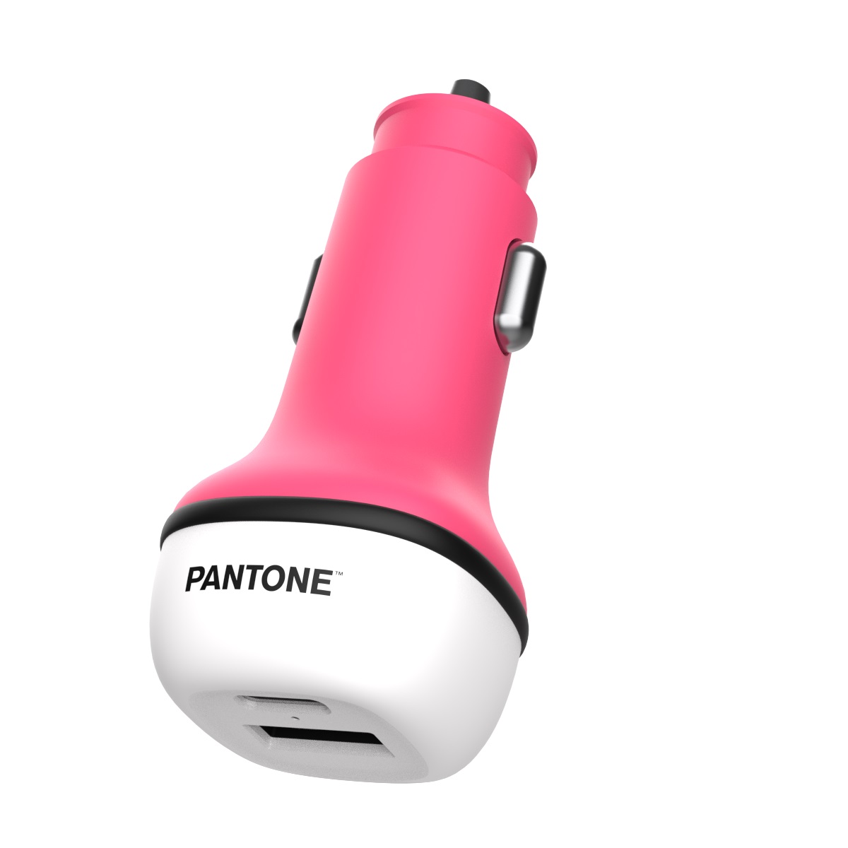 PANTONE adowarka samochodowa 38W PD QC 1x USB 1x USB-C PT-PDDC05 Pink 184C / 2