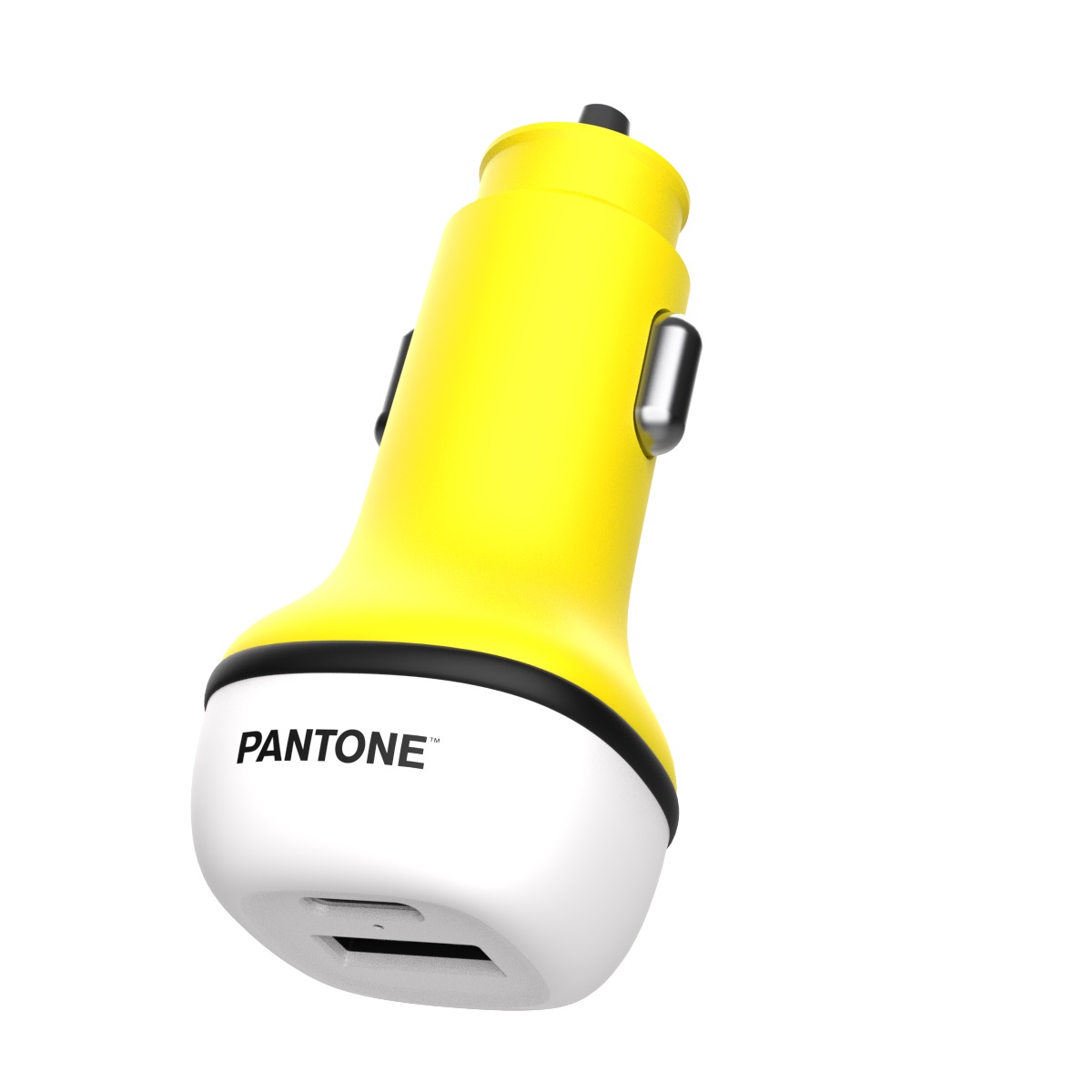 PANTONE adowarka samochodowa38W PD QC 1x USB 1x USB-C PT-PDDC05 Yellow 102C / 2