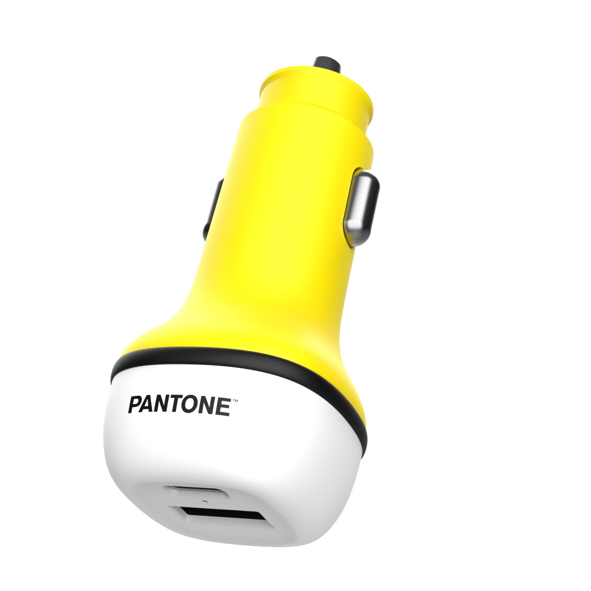 PANTONE �adowarka samochodowa38W PD QC 1x USB 1x USB-C PT-PDDC05 Yellow 102C / 2