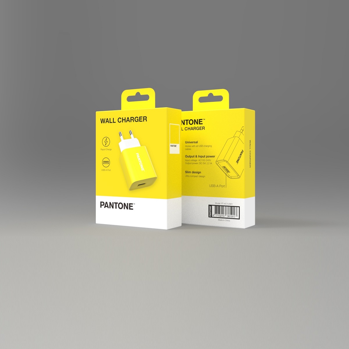 PANTONE �adowarka sieciowa 2A 1x USB PT-AC1USB Yellow 102C / 3