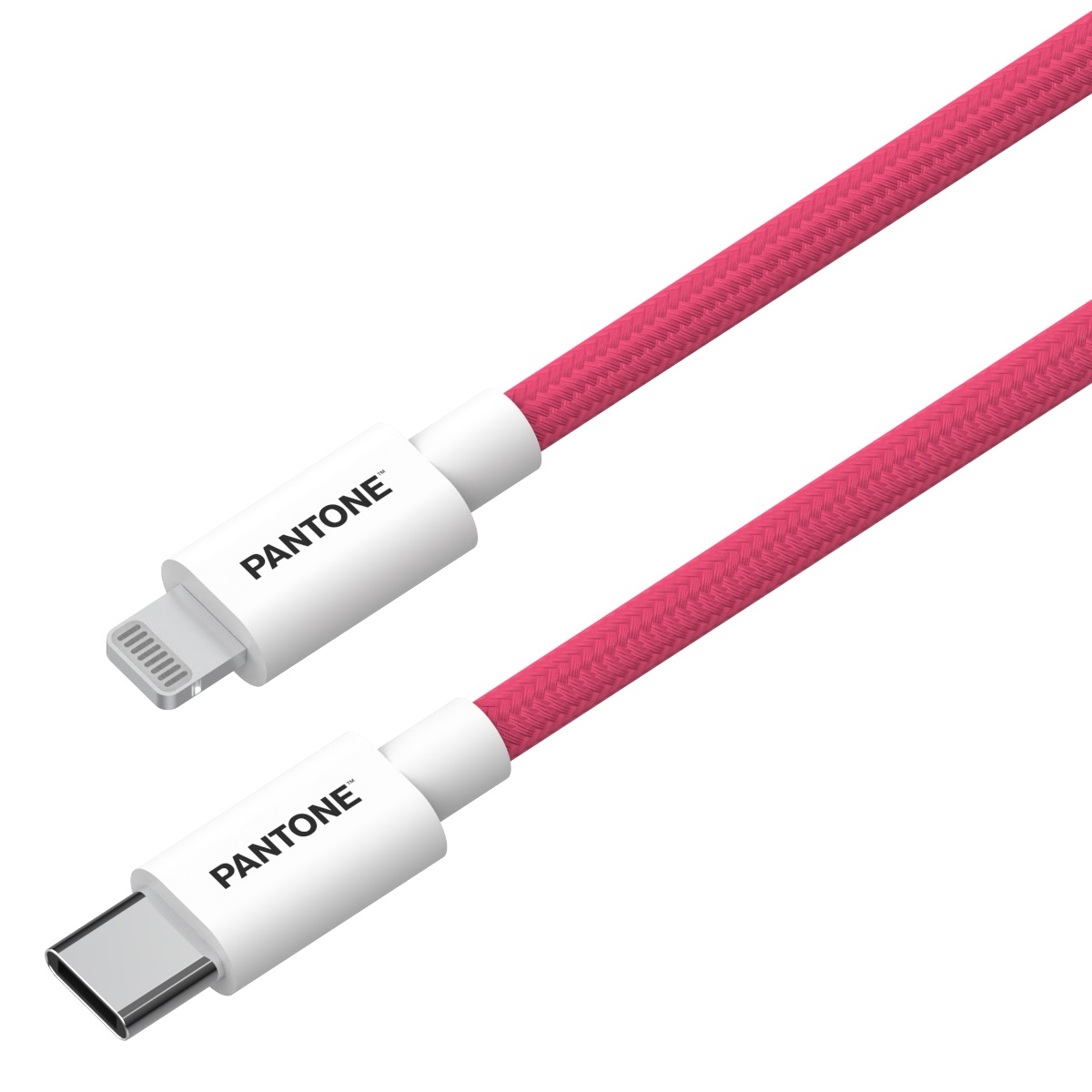 PANTONE MFi kabel Lightning - USB-C 1,5m PT-CTL002-5 Pink 184C / 2