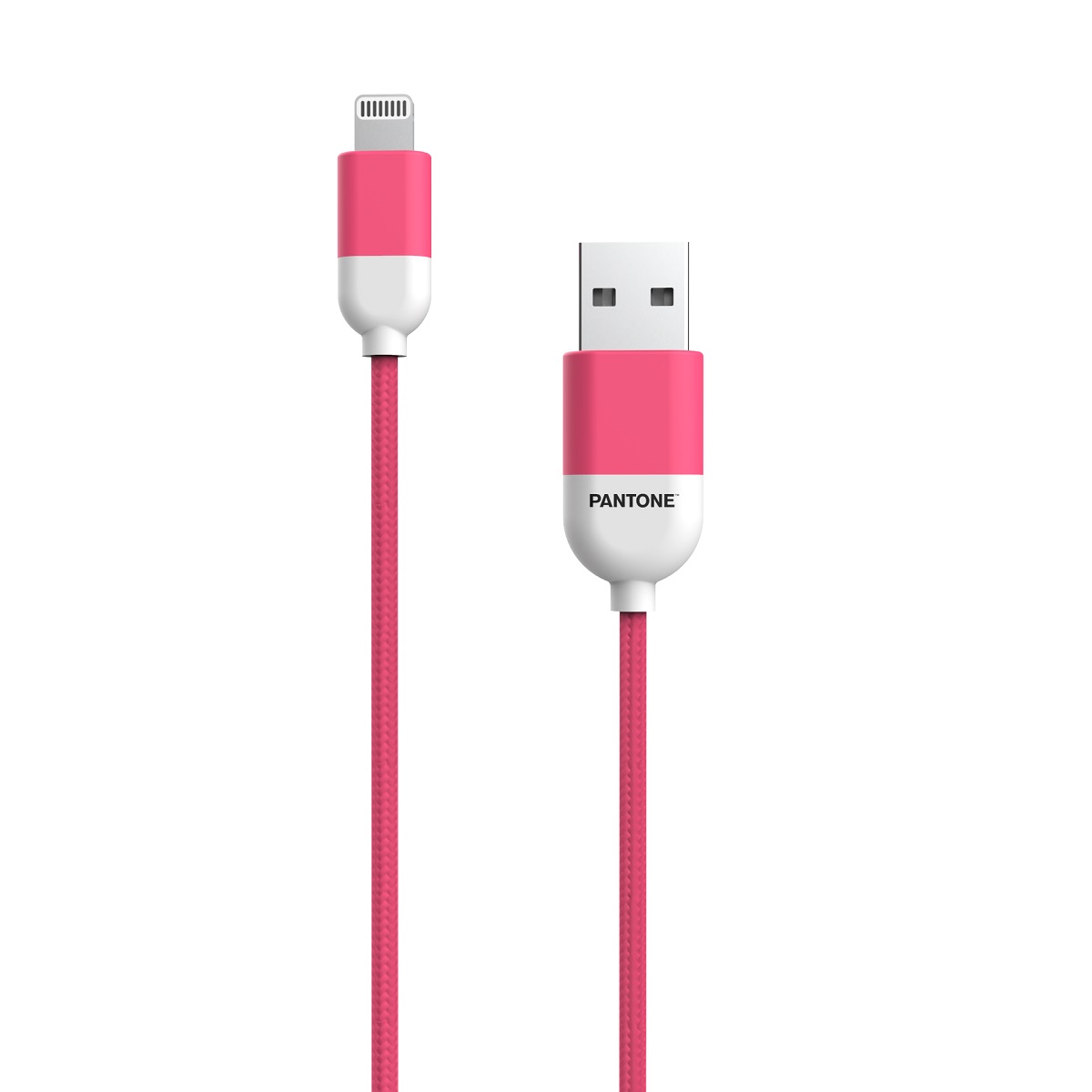 PANTONE MFi kabel USB - Lightning 1,5m 2,4A PT-LCS001-5 Pink 184C / 2