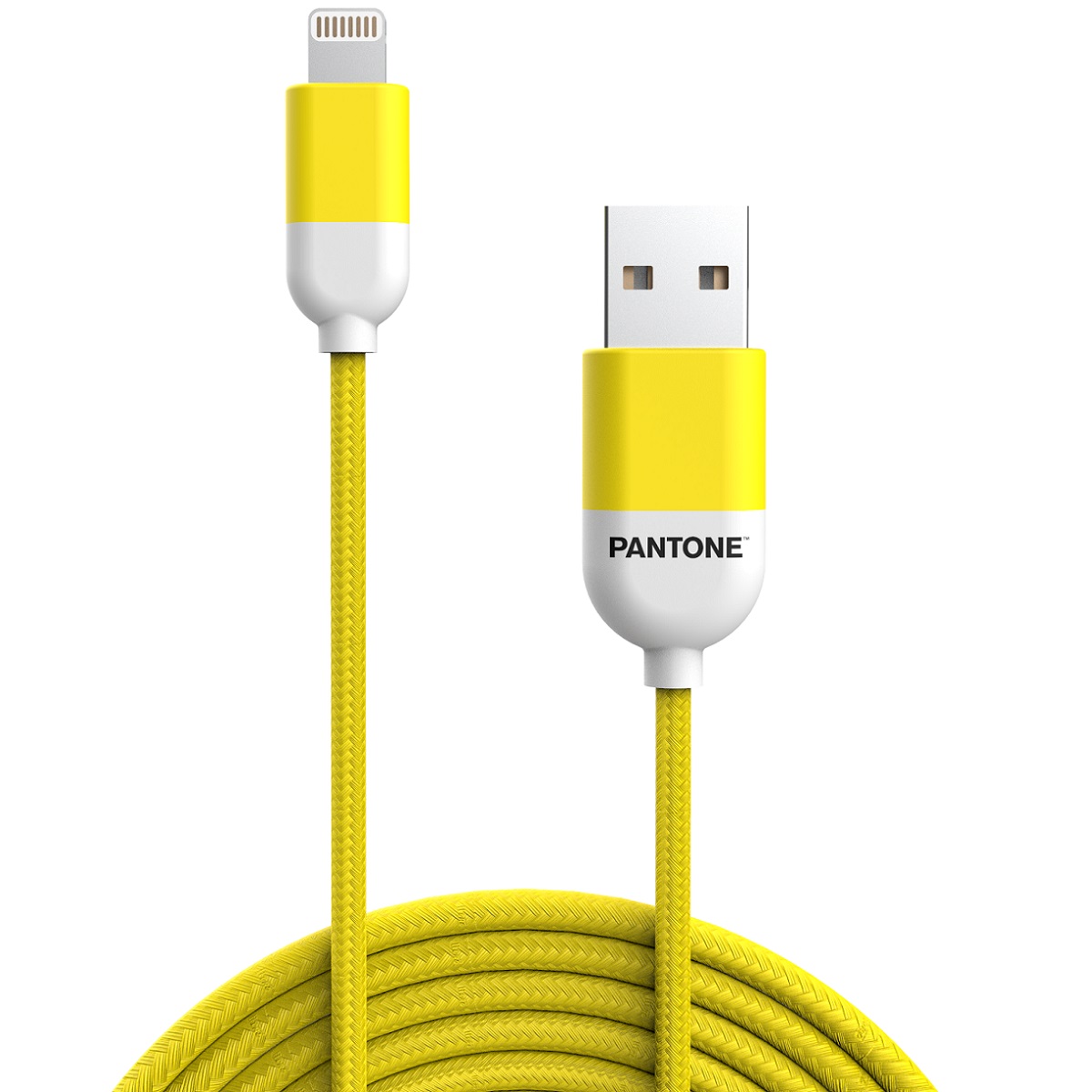 PANTONE MFi kabel USB - Lightning 1,5m 2,4A PT-LCS001-5 Yellow 102C