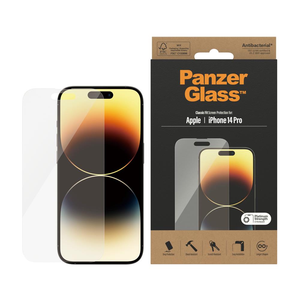 PanzerGlass szk�o antybakteryjne Classic Fit Apple iPhone 14 Pro / 3