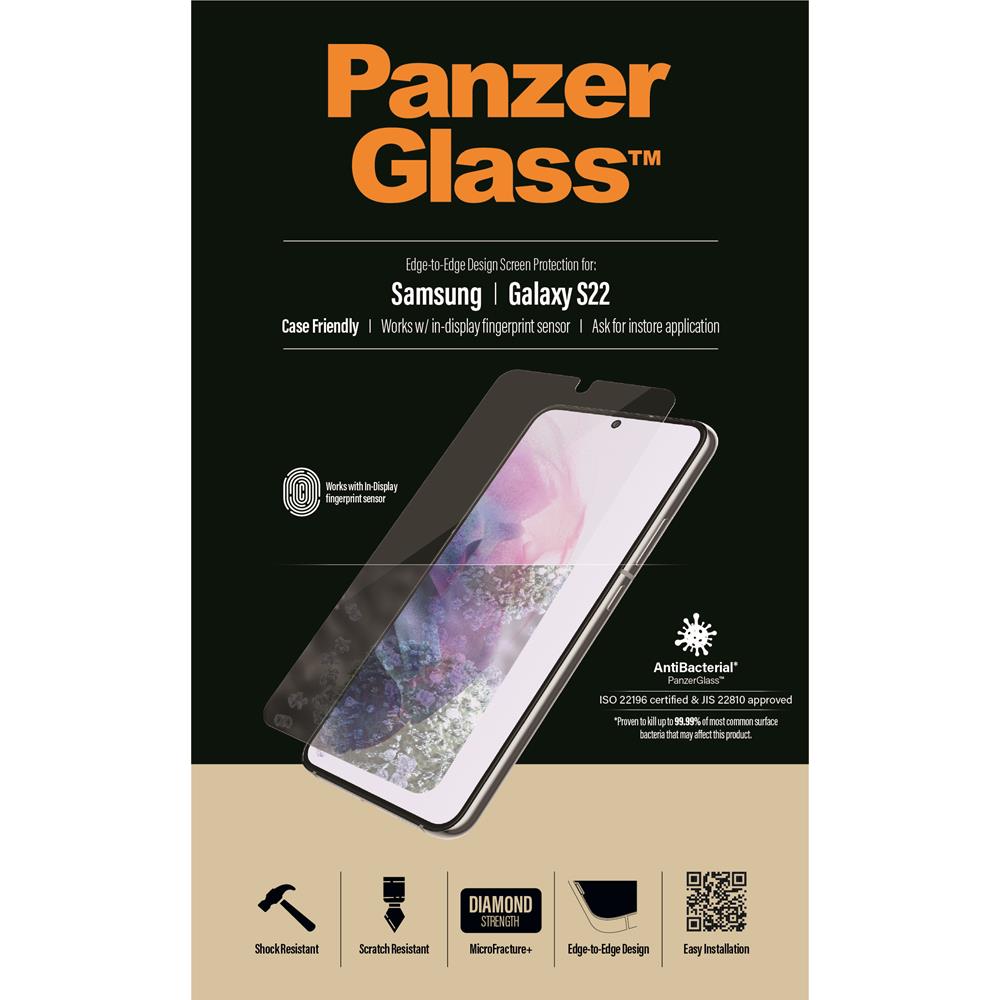 PanzerGlass szk�o hartowane Ultra-Wide Fit Fingerprint Samsung Galaxy S22 5G / 10