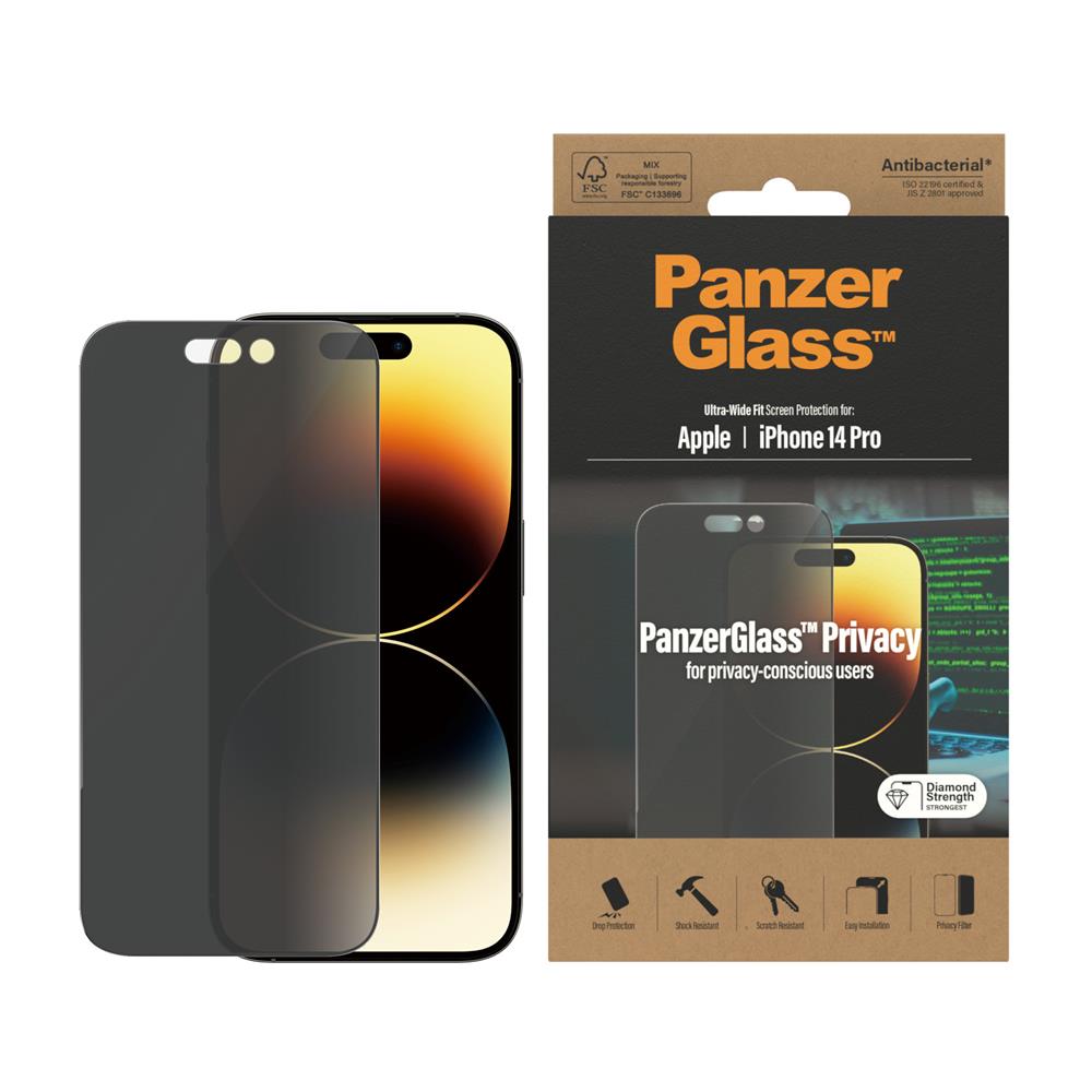 PanzerGlass szko hartowane Ultra-Wide Fit Privacy Apple iPhone 14 Pro / 9