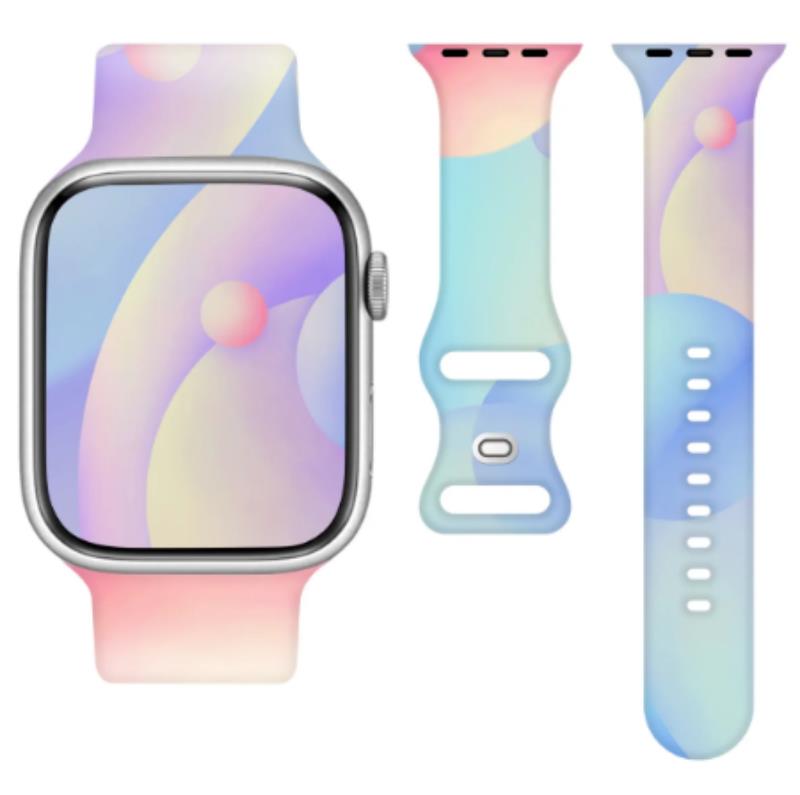 Pasek Silikonowy Apple Watch 38/40/41mm (97+110), COLORFUL / WIELOBARWNY