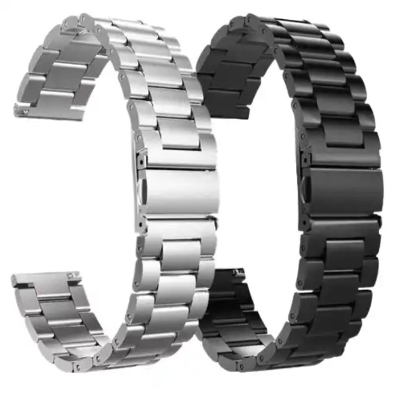 Pasek ze stali nierdzewnej do zegarka / smartwatch 22mm, BLACK / CZARNY / 3