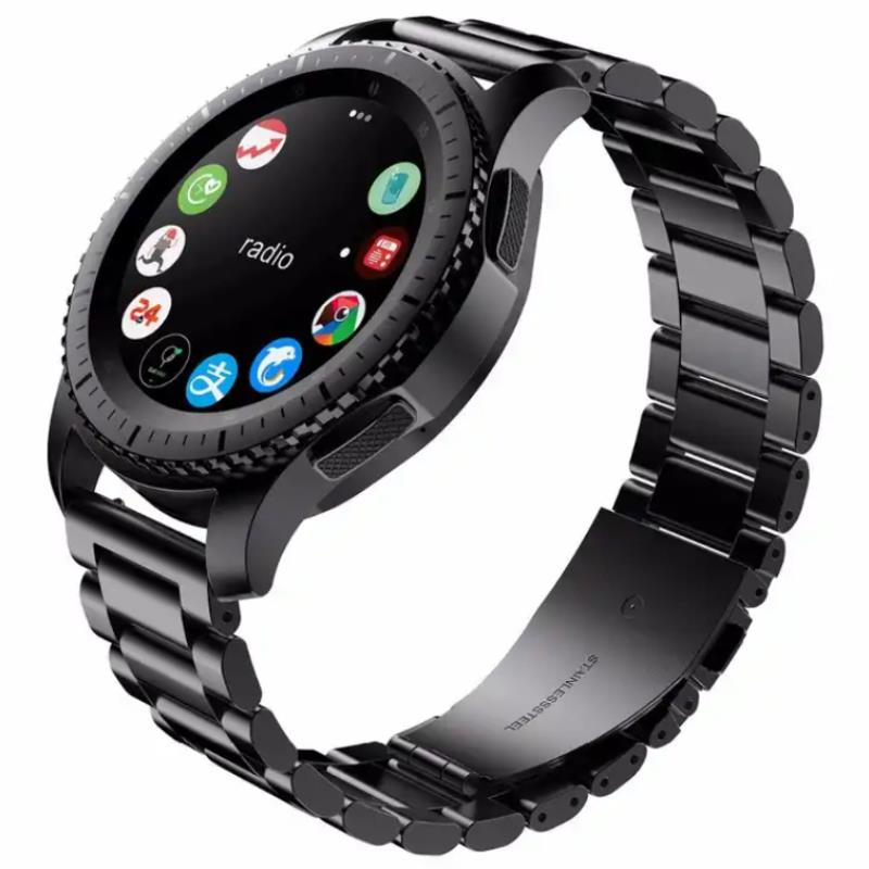 Pasek ze stali nierdzewnej do zegarka / smartwatch 22mm, BLACK / CZARNY / 4