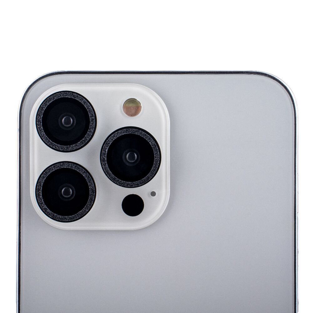 Pojedyncze szk�o na aparat black glitter (2szt) Apple iPhone 16 / 2