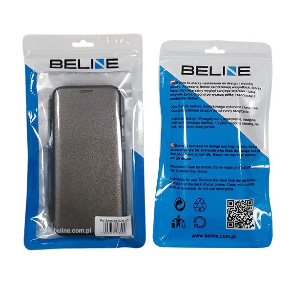 Etui zamykane z klapk i magnesem Beline Book szary Samsung Galaxy A21s / 5