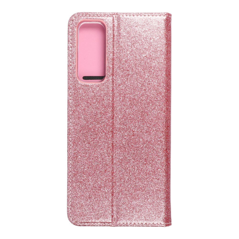 Pokrowiec brokatowy Shining Book różowy Huawei p Smart 2021 Pokrowiec brokatowy Shining Book różowy Huawei p Smart 2021