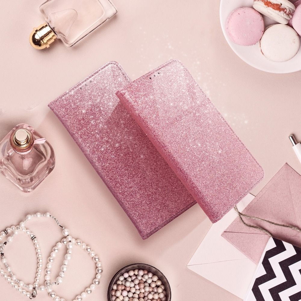 Pokrowiec brokatowy Shining Book r�owy Samsung A72 / 3