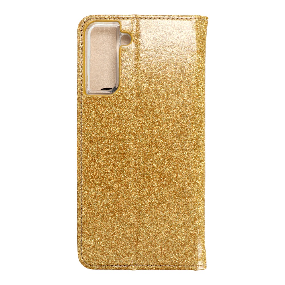 Pokrowiec brokatowy Shining Book z�oty Samsung s21 Plus