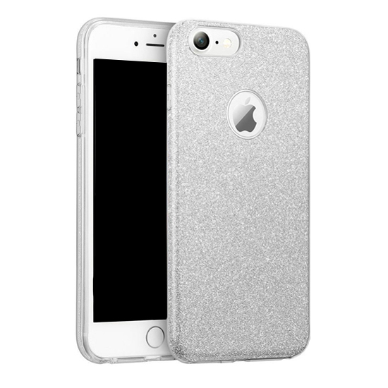 Pokrowiec brokatowy Shining Case srebrny Apple iPhone X