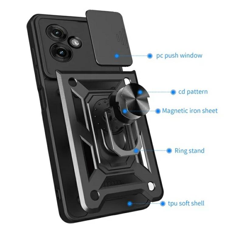 Pokrowiec Camshield Case czarny Motorola Moto G55 5G / 3