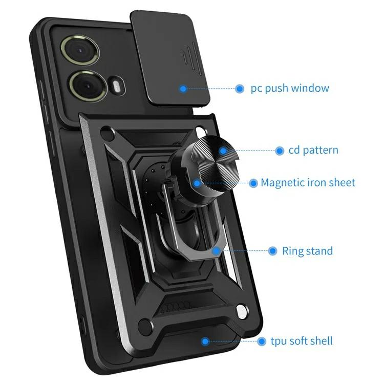 Pokrowiec Camshield Case czarny Motorola Moto G85 5G / 3