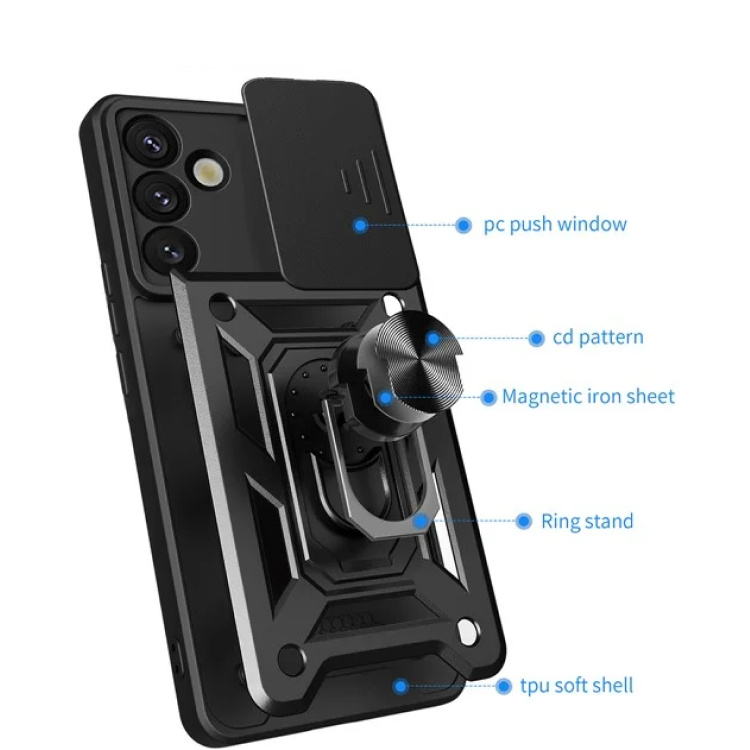 Pokrowiec Camshield Case czarny Samsung Galaxy S25 Plus / 4 Pokrowiec Camshield Case czarny Samsung Galaxy S25 Plus / 4