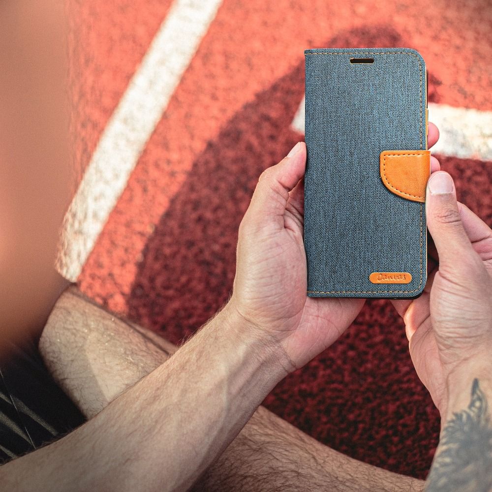 Pokrowiec Canvas Book granatowy Apple iPhone 11 Pro Max / 7 Pokrowiec Canvas Book granatowy Apple iPhone 11 Pro Max / 7