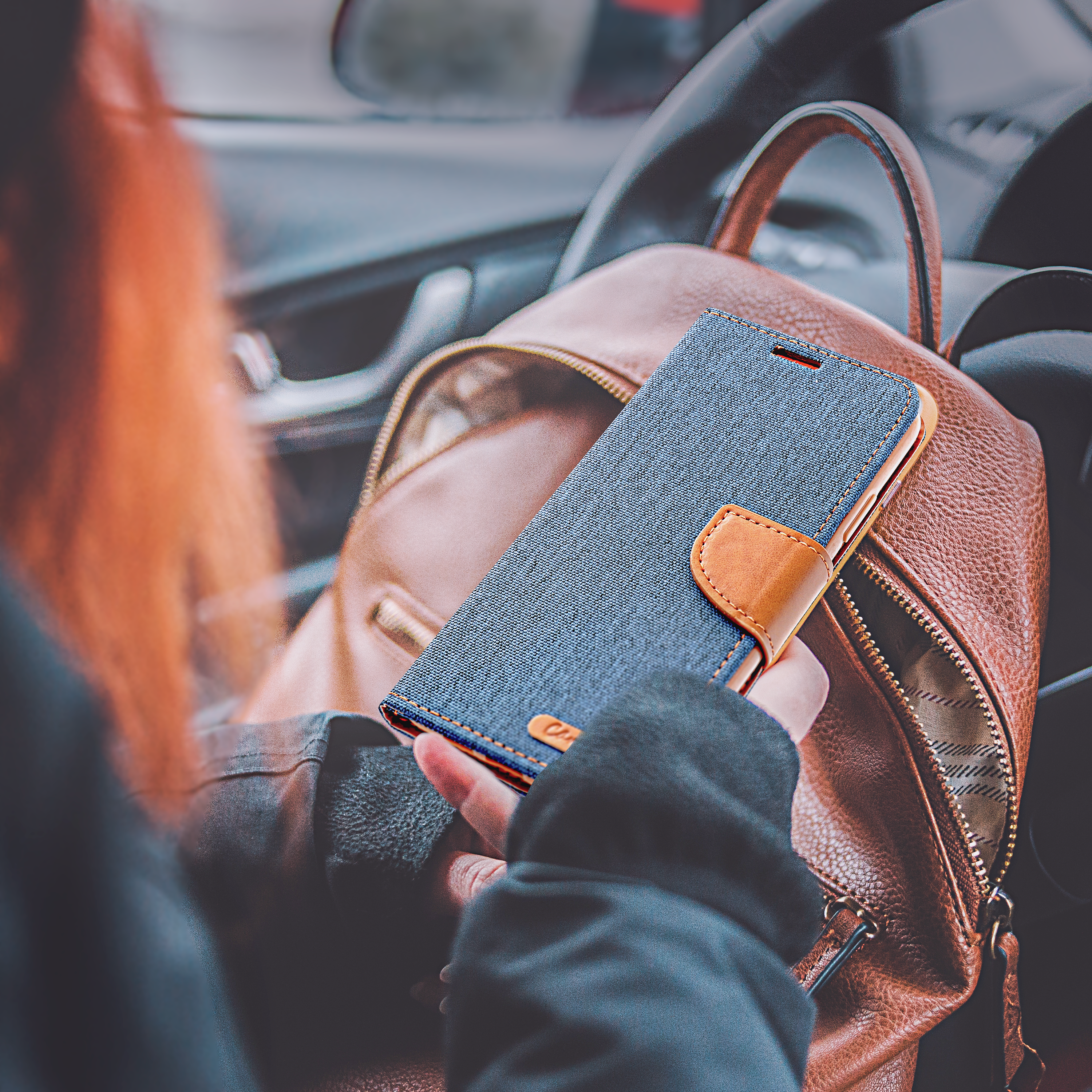 Pokrowiec Canvas Book granatowy Xiaomi 12 Lite / 3