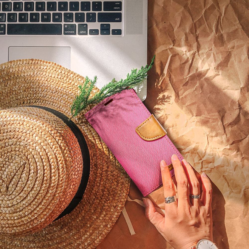 Pokrowiec Canvas Book różowy Samsung Galaxy S24 Ultra / 11 Pokrowiec Canvas Book różowy Samsung Galaxy S24 Ultra / 11