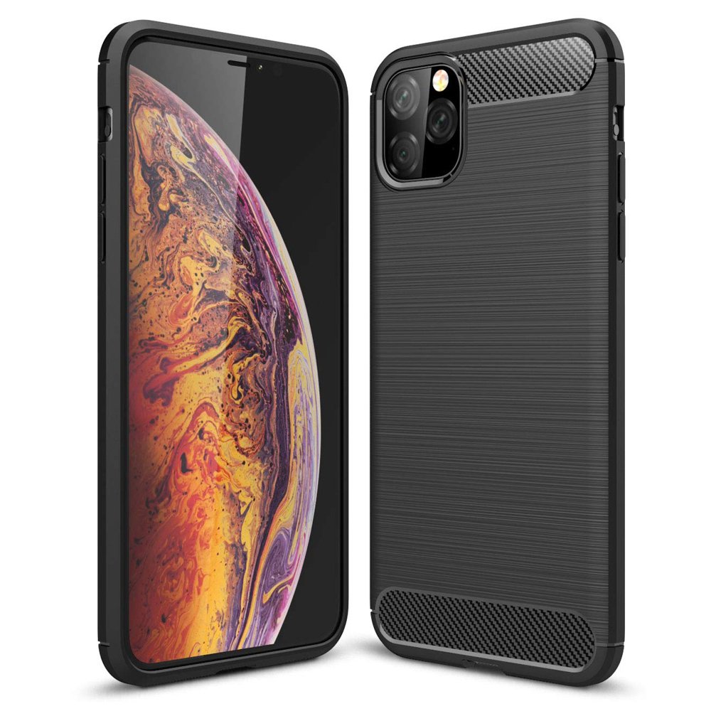 Pokrowiec Carbon Case czarny Apple iPhone 11