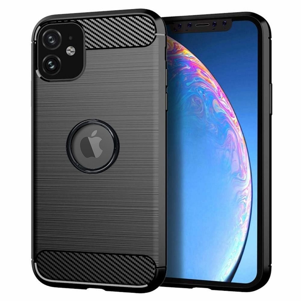 Pokrowiec Carbon Case czarny Apple iPhone 11