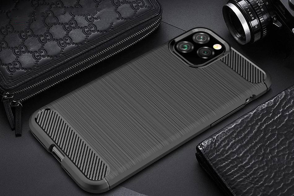 Pokrowiec Carbon Case czarny Apple iPhone 11 Pro Max / 9