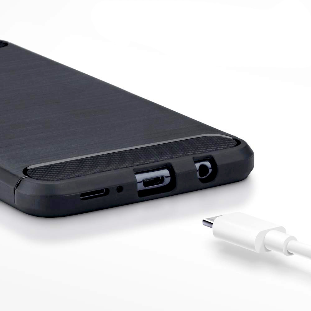 Pokrowiec Carbon Case czarny Apple iPhone 11 / 9