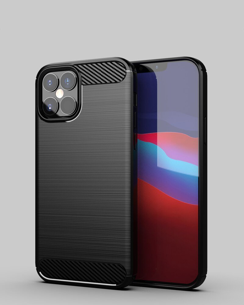 Pokrowiec Carbon Case czarny Apple iPhone 12 Mini / 8