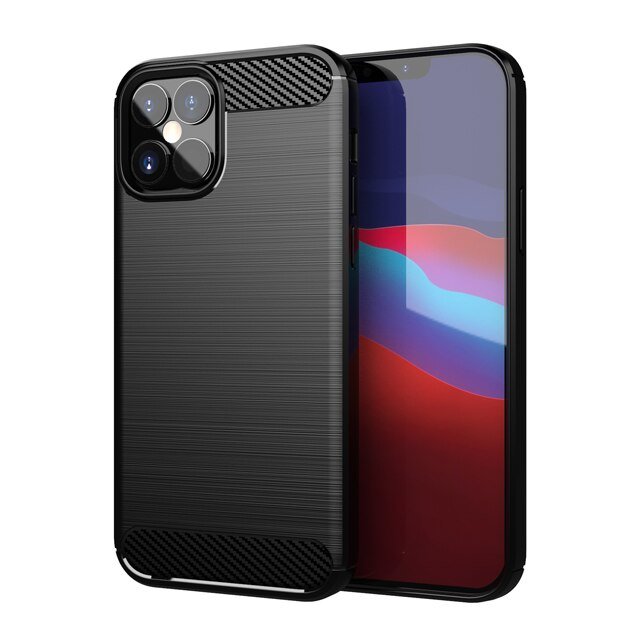 Pokrowiec Carbon Case czarny Apple iPhone 12 Pro