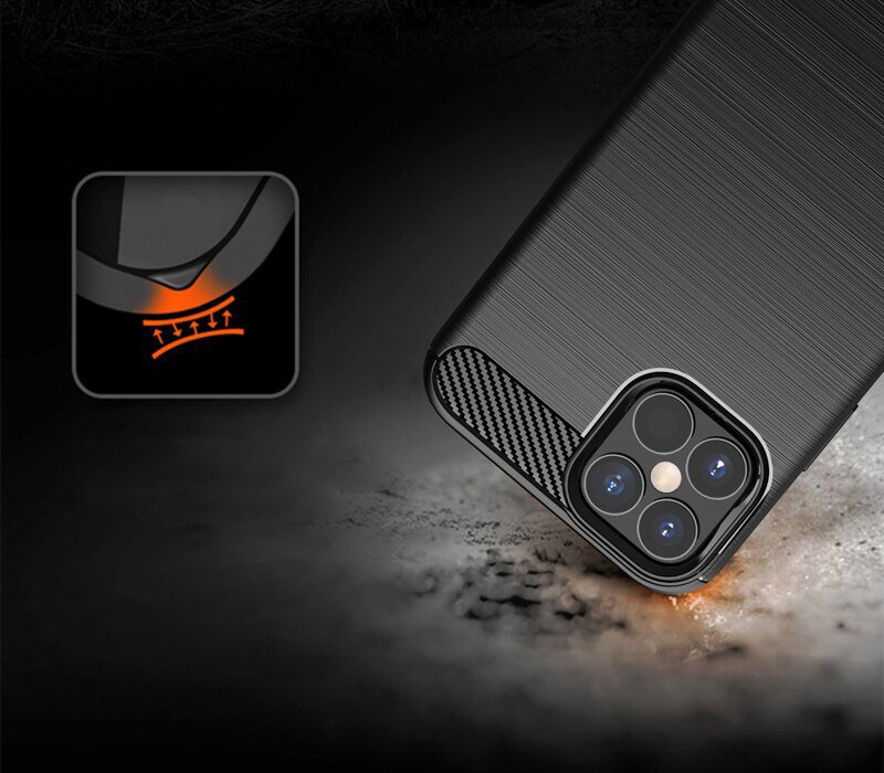 Pokrowiec Carbon Case czarny Apple iPhone 12 Pro Max / 7