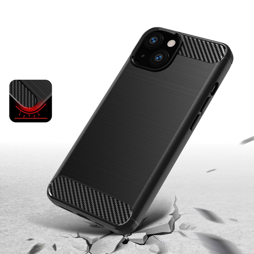 Pokrowiec Carbon Case czarny Apple iPhone 13 Mini / 4
