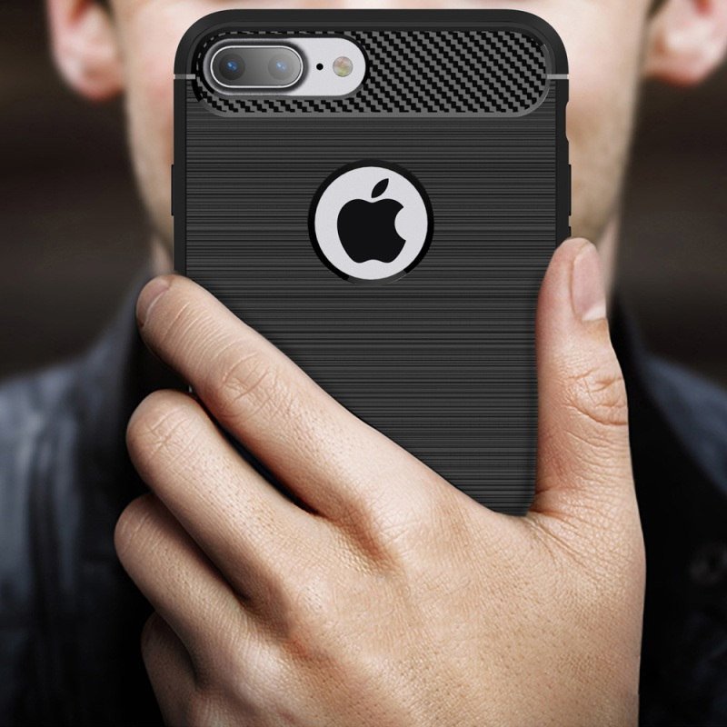 Pokrowiec Carbon Case czarny Apple iPhone 7 / 8