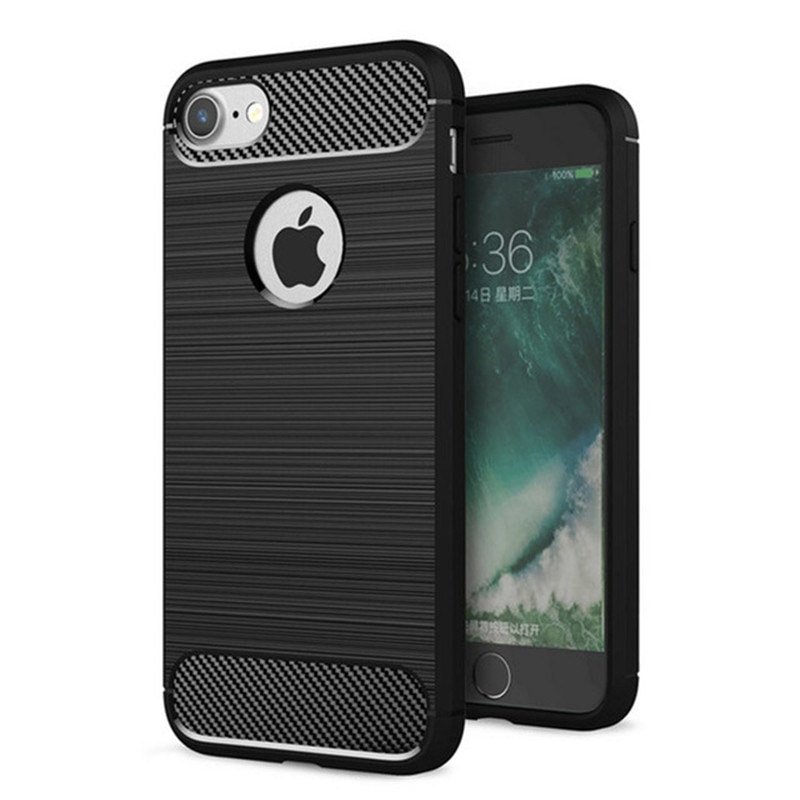 Pokrowiec Carbon Case czarny Apple iPhone 8