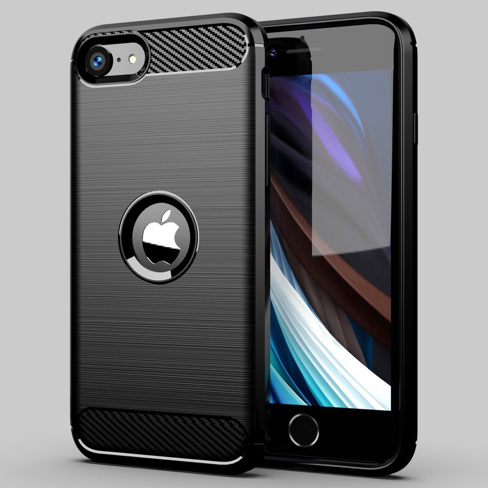 Pokrowiec Carbon Case czarny Apple iPhone SE 2020 / 11